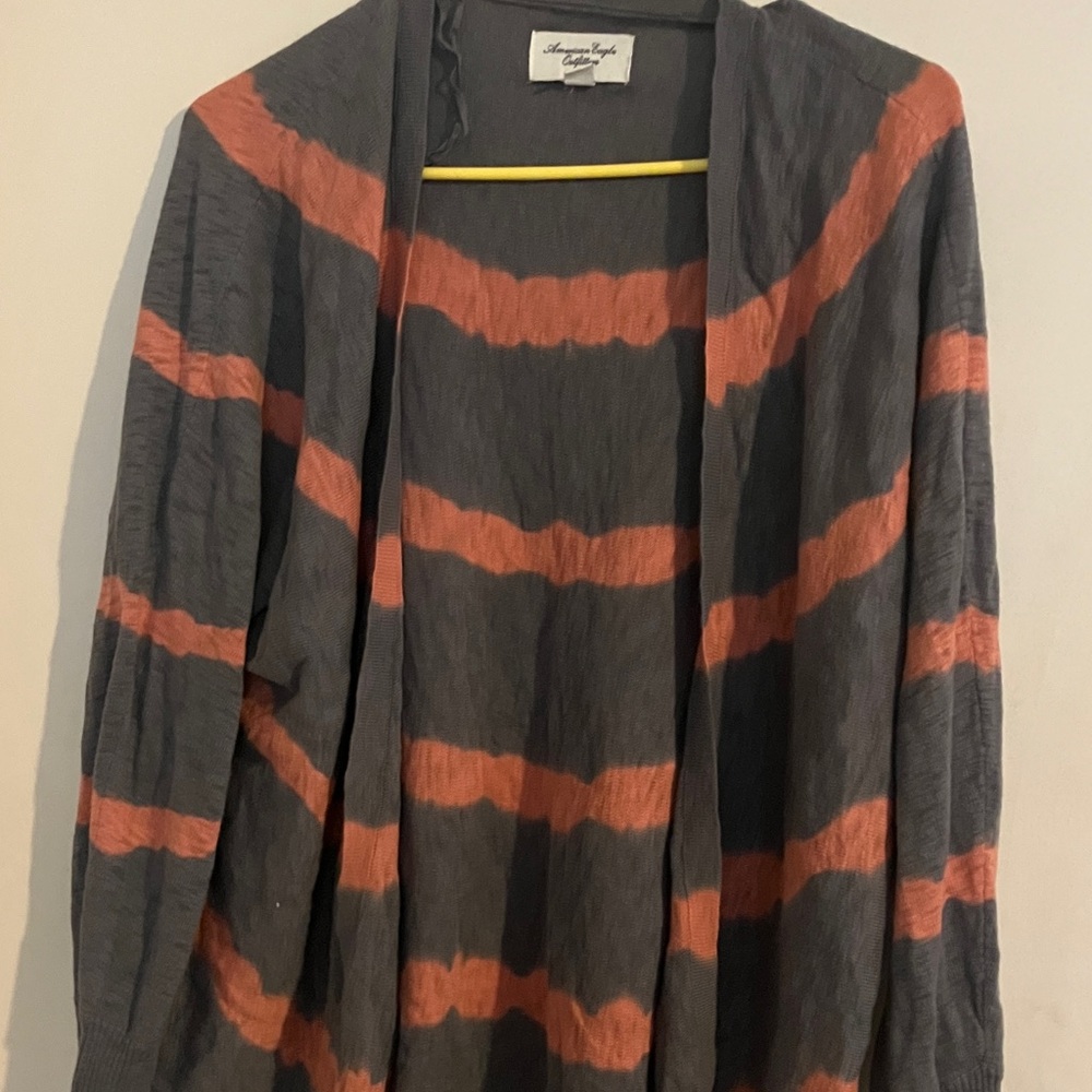 American Eagle Outfitters Gray and Orange Cardigan